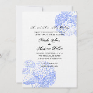 Faire-part de mariage Blue Hydrangea