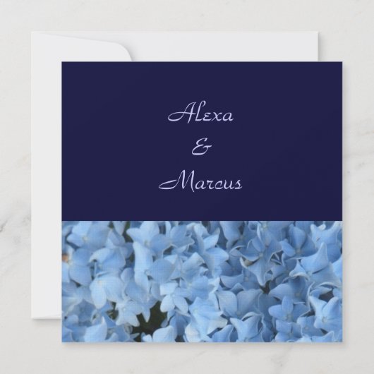 Faire-part de mariage Blue Hydrangea - Deux côtés (Dos)