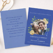 Faire-part de mariage Blue Lemon Garden