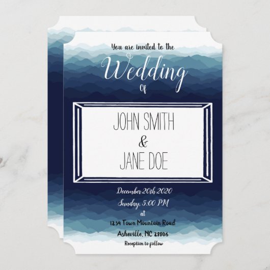 Faire-part de mariage Blue Ridge Mountains (Devant / Derrière)
