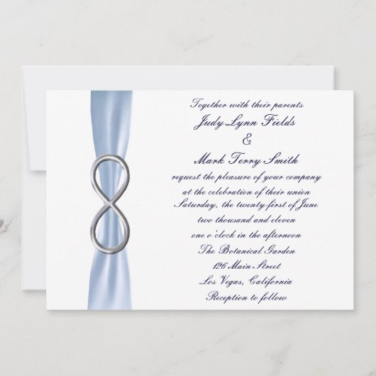 Faire-part de mariage Blue Silver Infinity (Devant)