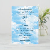 Faire-part de mariage Blue Sky Clouds (Debout devant)