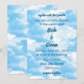 Faire-part de mariage Blue Sky Clouds (Devant / Derrière)