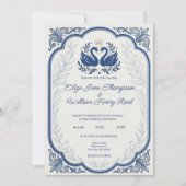 Faire-part de mariage Blue Swan (Devant)