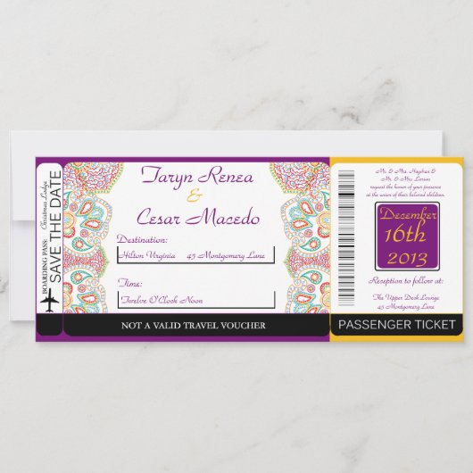 Faire-part de mariage Blue Tree / Snowf Boarding P (Devant)