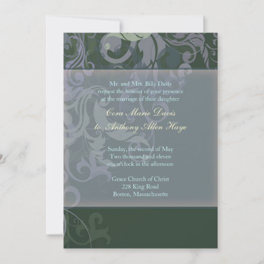 Faire-part de mariage Blue Victoria (Devant)