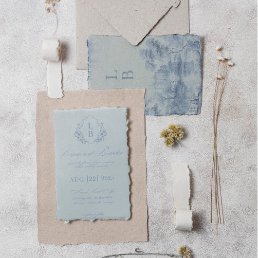 Faire-part de mariage Bluebell Reverie Vintage uni