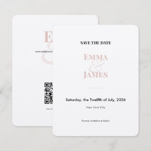 Faire-part de mariage Blush Ampersand   Enregistre