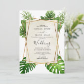 Faire-part de mariage Blush Tropical Palm (Debout devant)
