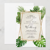 Faire-part de mariage Blush Tropical Palm (Devant / Derrière)