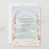 Faire-part de mariage bohème chic à l'aquarelle su (Devant)