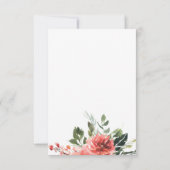 Faire-part de mariage bohème corail fleuri (Dos)