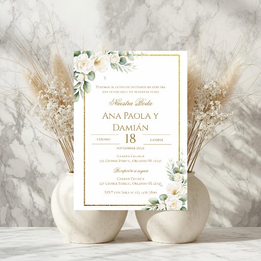 Faire-part de mariage bohème espagnol