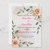 Faire-Part de Mariage Bohème et Végétal (Devant)