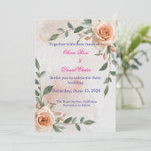 Faire-Part de Mariage Bohème et Végétal (Debout devant)