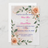 Faire-Part de Mariage Bohème et Végétal (Devant / Derrière)