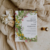 Faire-part de mariage bohème Fleur sauvage rustiqu