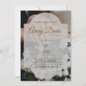 Faire-part de mariage bohème floral blanc élégant (Devant)