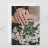 Faire-part de mariage bohème floral blanc élégant (Dos)