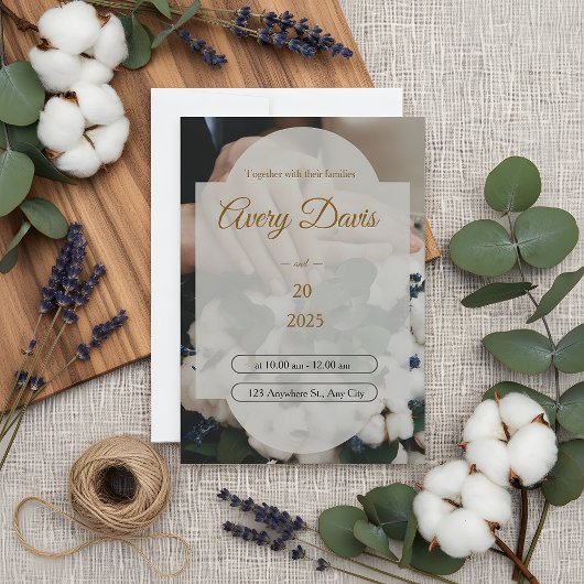 Faire-part de mariage bohème floral blanc élégant