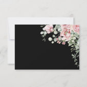 Faire-part de mariage bohème floral rose et noir a (Dos)