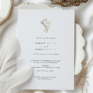 Faire-part de mariage Bohème Minimaliste Noir et B