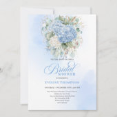 Faire-part de Mariage Bohème Moderne Fleurs Bleues (Devant)