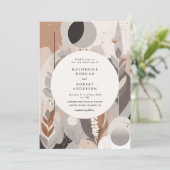 faire-part de mariage bohème neutre abstrait (Debout devant)
