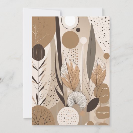 faire-part de mariage bohème neutre abstrait (Dos)