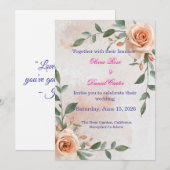 Faire-part de mariage Bohème végétale (Devant / Derrière)