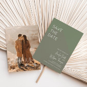 Faire-part de mariage bohème vert sauge à envoyer