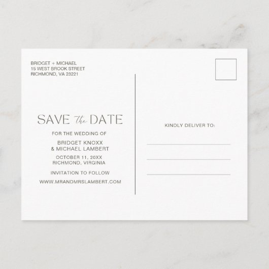 Faire-part de mariage Boho 3 photos Collage (Dos)