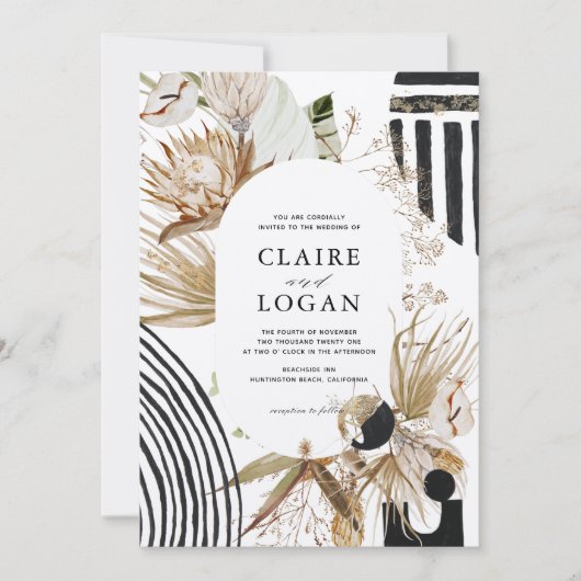 Faire-part de mariage Boho Abstrait (Devant)