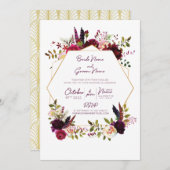 Faire-part de mariage Boho Automne (Devant / Derrière)