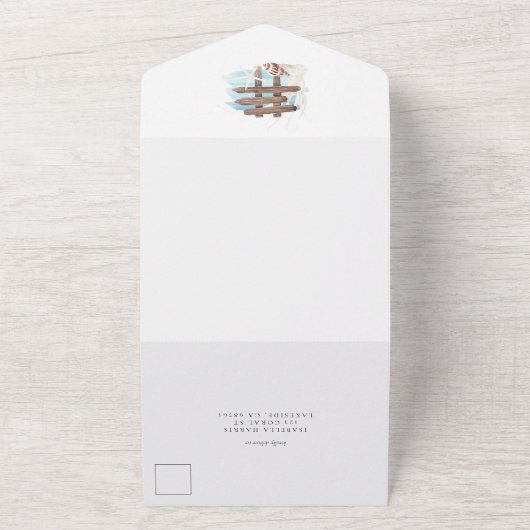 Faire-part de mariage Boho Beach tout-en-un (Dehors)