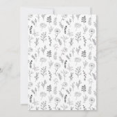 Faire-part de mariage boho blanc noir (Dos)