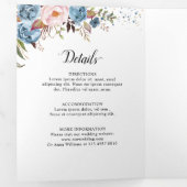 Faire-part de mariage Boho bleu foncé (Intérieur en premier)