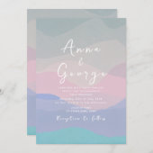 Faire-part de mariage Boho bleu poussiéreux minima (Devant / Derrière)