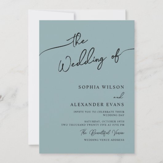 Faire-part de mariage Boho-chic, couleurs pastel. (Devant)