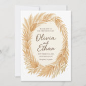 Faire-part de mariage Boho Chic – Herbe de Pampas (Devant)