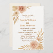 Faire-part de mariage Boho Chic – Modèle modifiabl (Devant / Derrière)