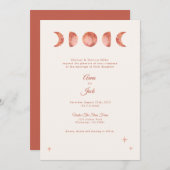 Faire-part de mariage Boho de la phase de la lune  (Devant / Derrière)