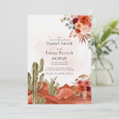 Faire-part de mariage Boho Desert Cactus (Debout devant)