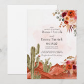 Faire-part de mariage Boho Desert Cactus (Devant / Derrière)