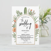 Faire-part de mariage Boho Désert Cactus (Debout devant)
