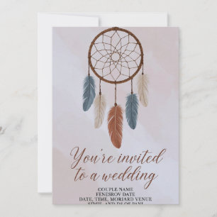 Faire-Part de Mariage Boho Dreamcatcher Bohème R
