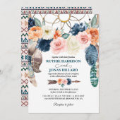 Faire-part de mariage Boho Dreamcatcher de la mari (Devant / Derrière)