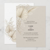 Faire-part de mariage Boho Dried Palm (Devant / Derrière)
