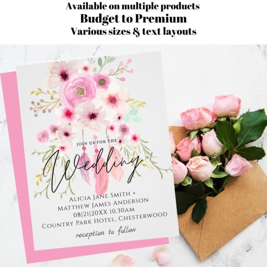 FAIRE-PART DE MARIAGE BOHO du prospectus BUDGET