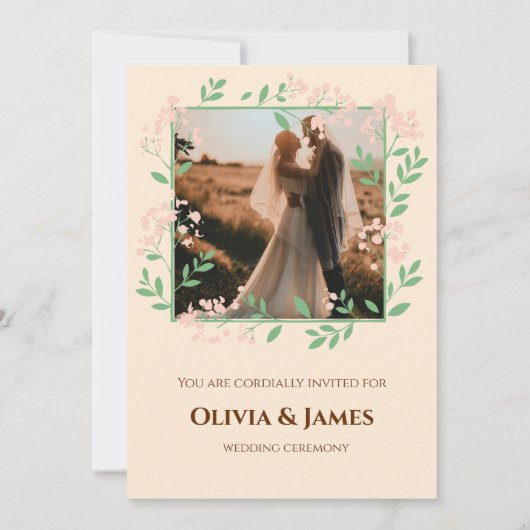 Faire-part de mariage Boho en terre cuite (Dos)